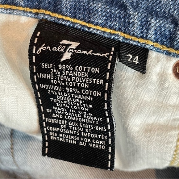 7th For All Mankind High Waist Bermuda Short In Desert Oasis Size 24 - Picture 3 of 5